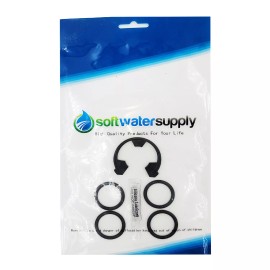 Kenmore, Whirlpool,Morton, EcoWater, NorthStar Etc Water Softener Clip (1) and O-Rings (4) plus 1g silicone o-ring lubricant