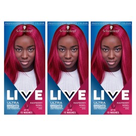 3x Schwarzkopf Live Ultra Bright or Pastel Colour, Raspberry Rebel 091