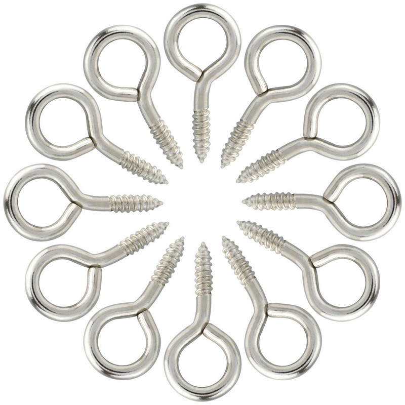 Wobe 100pcs Small Screw Eye Shape Hanging Screw Hooks 1"