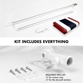 G128-6 Feet Spinning Flagpole (Silver) Thailand 150D Flag Brass Grommets Printed 3x5 ft (Flag Included) Aluminum Flag Pole