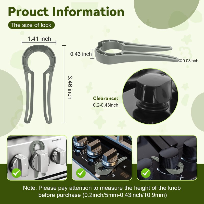Gas Stove Knob Locks, 5 Pack Stove Knob Locks for