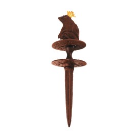 Rustic Pulley Frog King, Cast Iron Garden Hose Guide, Dimensions 10.1 x 10.1 x 32.8 cm