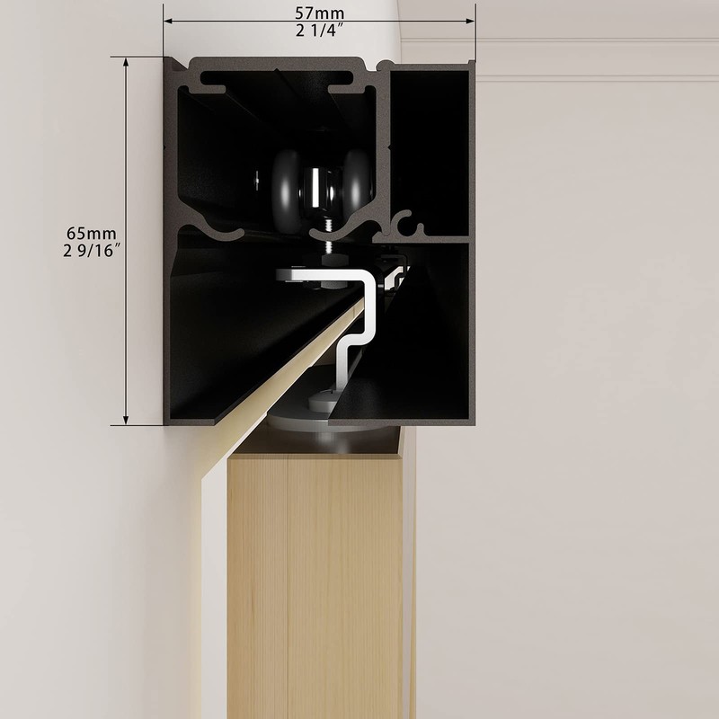 JUBEST 6FT Sliding Barn Door Hardware Track Kit, Aluminium Alloy