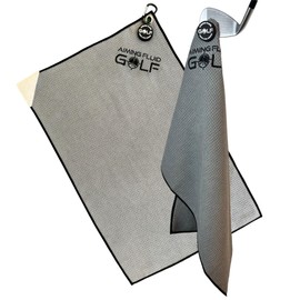 Multi-Function Magnetic Golf Towel with Wash Pocket, Magna-Anchor Technology, Waffle Pattern, Ball Scrubber – Perfect Golf Gift for Men & Women (16" x 24", Light Grey, with Magnet)