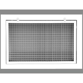 16" x 8" Cube Core Eggcrate Return Air Filter Grille for 1" Filter - Aluminum - White [Outer Dimensions: 18.5" x 10.5]