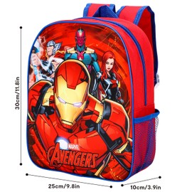 TDL Avengers Backpack Kids Superhero School Bag Lunch Travel Rucksack with Side Mesh Pocket