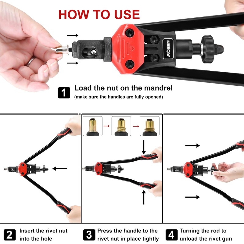 AOBEN 16" Rivet Nut Tool, Professional Hand Rivet Nut Setter