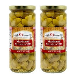Uncle Giuseppe’s Marinated Mushrooms, Italian Antipasto Style, 16 Ounce [Pack of 2]