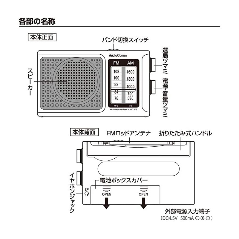 Ohm Electric AudioComm Portable Radio AM/FM RAD-T207S 03-0973 OHM