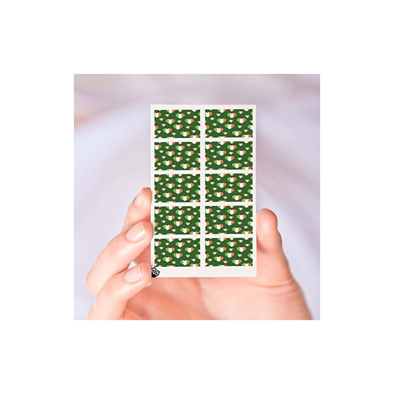 St Patrick's Day Irish Hearts Pattern Clear Water-Slide Nail Designs
