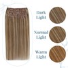 RUNATURE Real Hair Clip-In Extensions, Dark Blonde with Golden Blonde