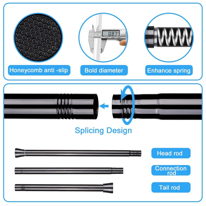 Tension Curtain Rod Black Tension Rod 28 To 48 Inch