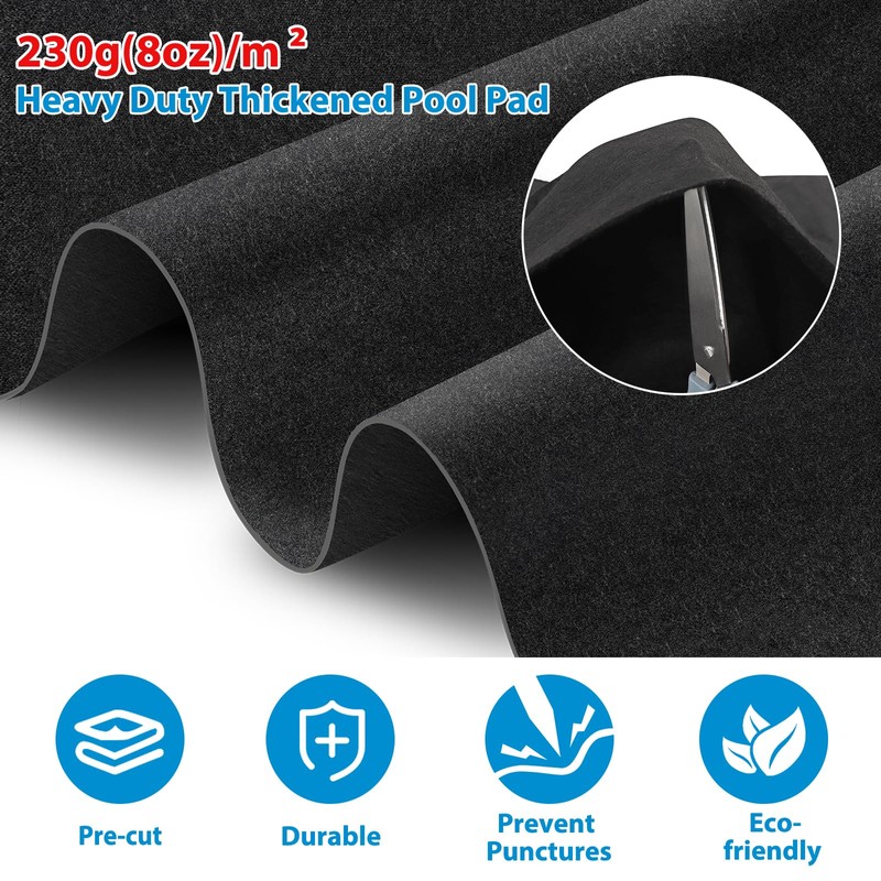 Thickened Pool Liner Pad for Above Ground Pool, 15 FT