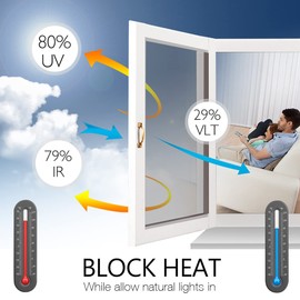 STATINT Window Film Privacy One Way Mirror Glass Tint Heat Control Sun UV Blocking Sliding Door Tinting Reflective Static Cling for Home, Black-Silver, 29.5 Inch X 6.5 Feet