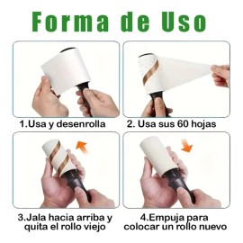Rodillo Quita Pelusa Pelos Cinta Adhesiva 60 Hojas Ce02 Xsh Color Blanco