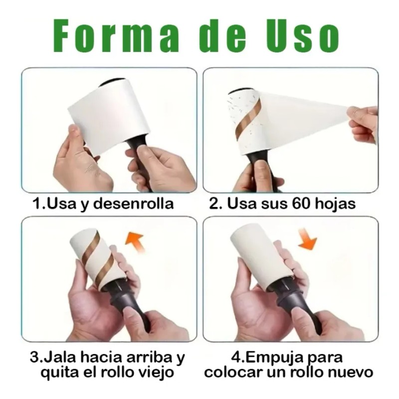 Rodillo Quita Pelusa Pelos Cinta Adhesiva 60 Hojas Ce02 Xsh