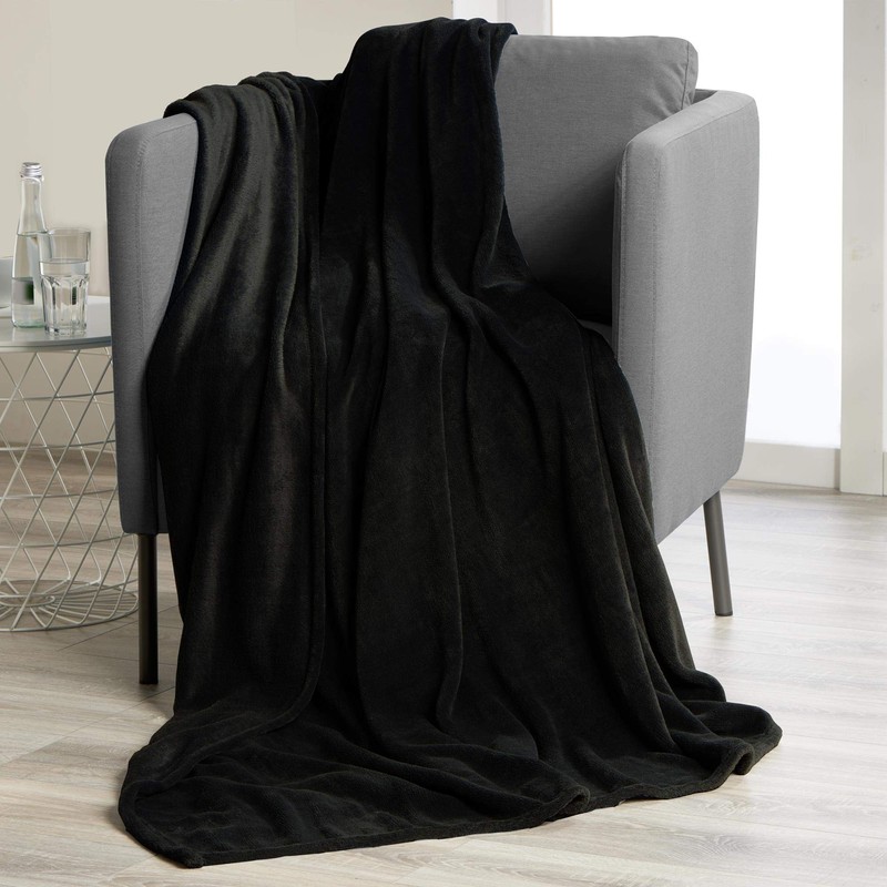 CelinaTex TV blanket, cuddly blanket, 150 x 200 cm, black