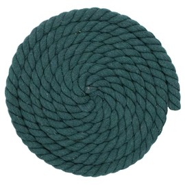 Natural Twisted Cotton Rope - Soft But Strong - Assorted Colors - 1/2 Inch Diameter (Dark Green, 10 Feet)