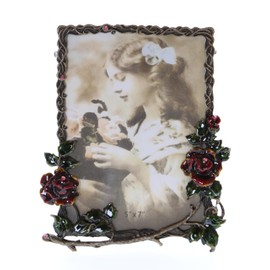 Kawaii-Story BM-xy0042 Metal Photo Frame Luxury Design Retro Vintage Antique Bronze Coloured Roses Decoration Photo Size 13 x 18 cm (5 x 7 Inches)