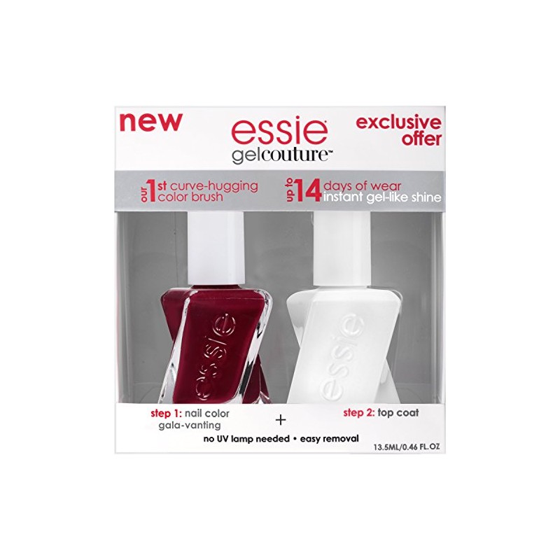 essie gel couture nail polish + top coat kit, gala-vanting,