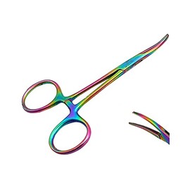 Pet Ear Locking Forceps Hemostat Forceps Pet Groomers Ear Hair Puller Tweezers Pet Grooming Tools Curved/Straight Tips (Multi, Small Curved)