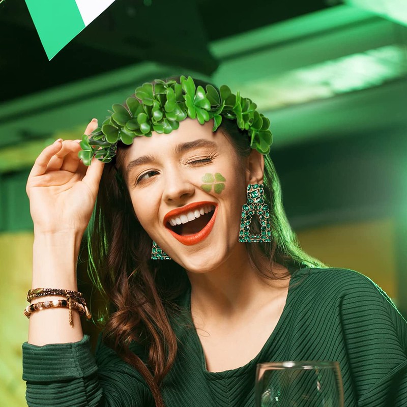 Flyonce Large Statement Drop Earrings for Women Fashion Jewelry, Sparkle