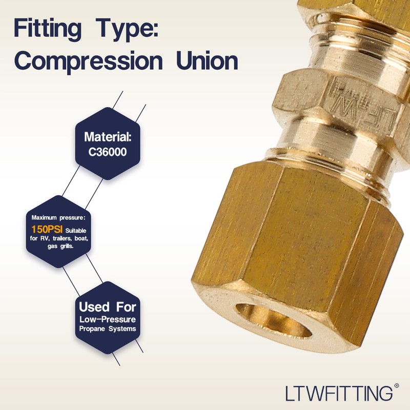 LTWFITTING Assortment Kit Tube OD 1/4" 5/16" 3/8" 1/2" LF