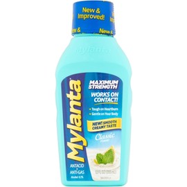 Mylanta Heartburn and Gas Relief, Liquid Antacid, Great New Formula, Now Tastes Better,Classic Flavor, 12 Fluid Ounce