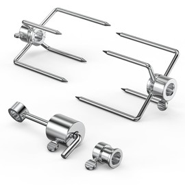onlyfire 6006 Grill Replacement Rotisserie Meat Forks(1-Pair) Kit with Spit Counter Balance and Bushing - Fits 1/2" Hexagon & 3/8" and 5/16" Square Spit Rods