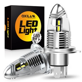 OXILAM H4 LED Bulbs, 9003/HB2 Replacement, 22000LM 6500K White, 1:1 Halogen Fit, No Flicker, 60000H Lifespan, 2PCS
