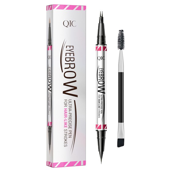 Microblading Eyebrow Pen - Dual-Ended 2-in-1 Eyebrow Pen with Brush,