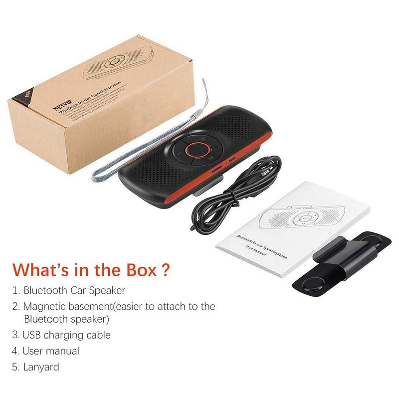Bluetooth Speaker, Netvip Upgraded Wireless Hands-Free Multi-Functional Car Speakerphone Sun