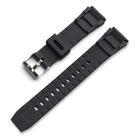 Narako Black Silicone Rubber Replacement Divers Watch Band Strap 18mm 20mm 22mm for men (22mm, Black-B)