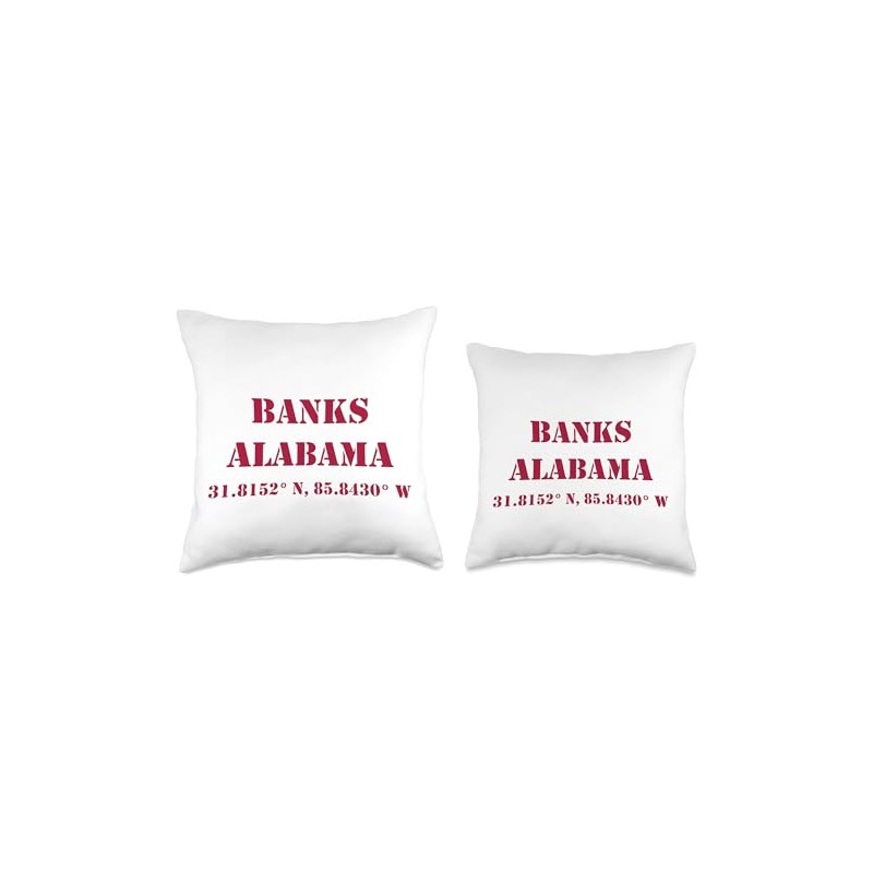 Banks Alabama Coordinates Souvenir Throw Pillow
