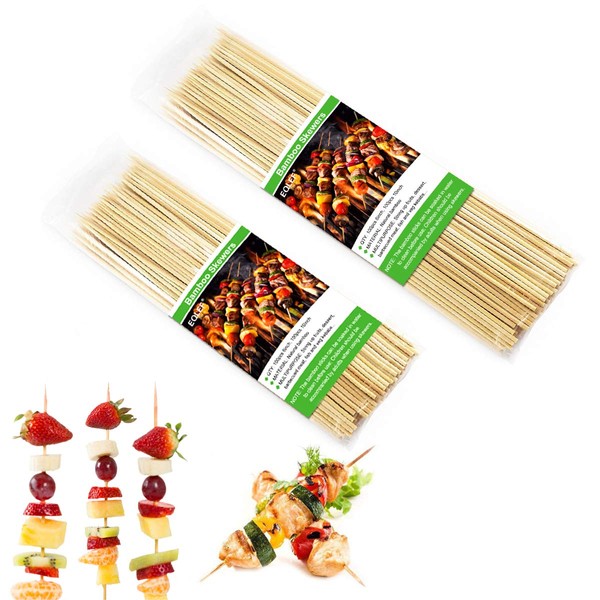 Fruit Skewers Pack of 100 15 cm Skewers and 100 Pack 25 cm BBQ Fruit Kebab Sticks for Party, Banquet, Buffet, Everyday Life for BBQ, Canape, Marshmallow, Dessert, Cocktail