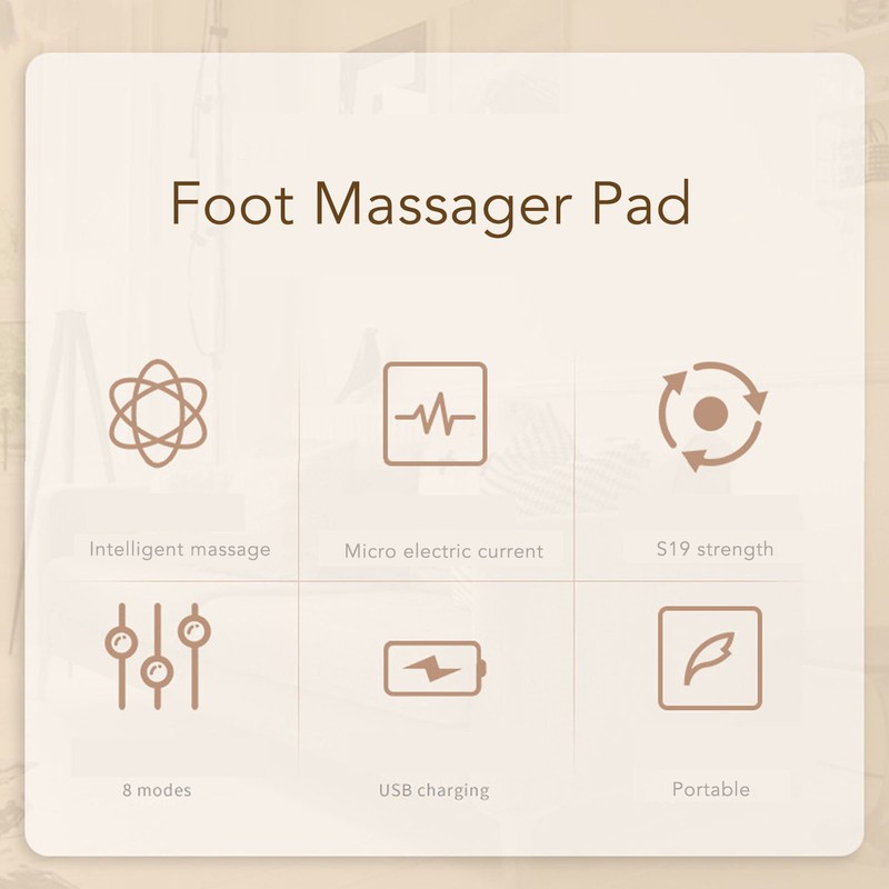 Electric Foot Massage Pad Heating Micro Current Folding Portable USB