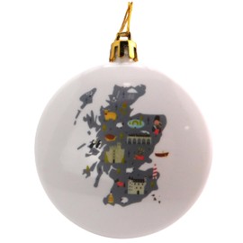 Scotland Ornament Decoration with Scottish Country Map Vacation Souvenir Christmas Tree Decor
