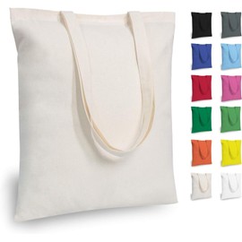 TOPDesign 3 | 6 | 12 | 24 | 48 | 192 Pack Economical Cotton Tote Bags, Lightweight Medium Reusable Grocery Shopping Cloth Bags, Suitable for DIY, Advertising, Promotion, Gift, Activity (3-Pack)