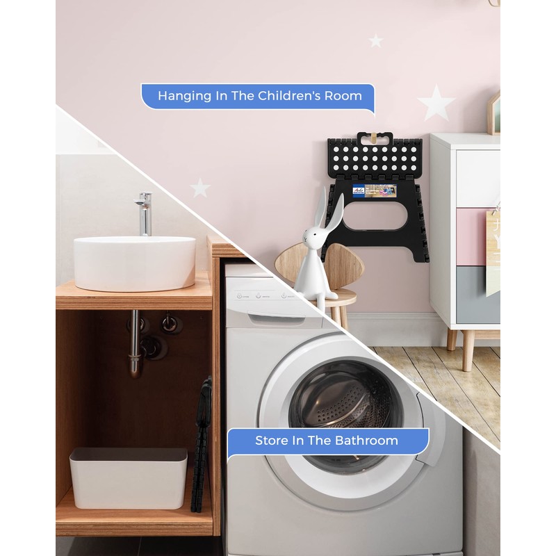 ACKO 11 inch Folding Step Stool Lightweight Plastic Step Stool