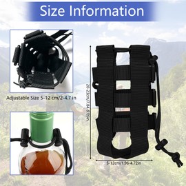 Neerow Bottle Holder Belt, Tactical Bottle Holder Backpack, Adjustable Water Bottle for Hanging, Nylon Water Bottle Holder for Hiking, Running, Mountaineering, Camping, Outdoor Activities