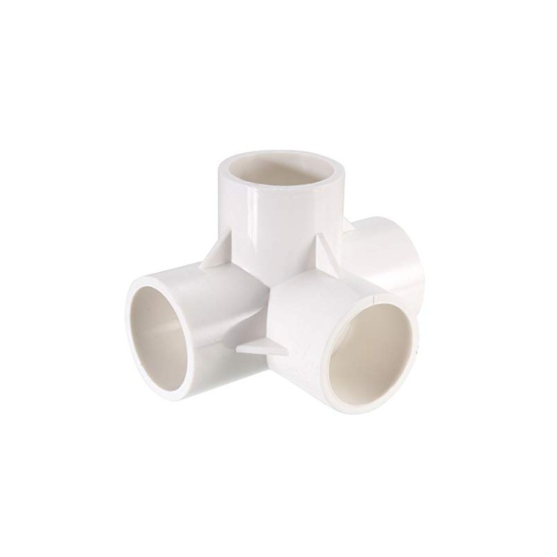 sourcing map 4 Way Elbow PVC Pipe Fitting Furniture Grade