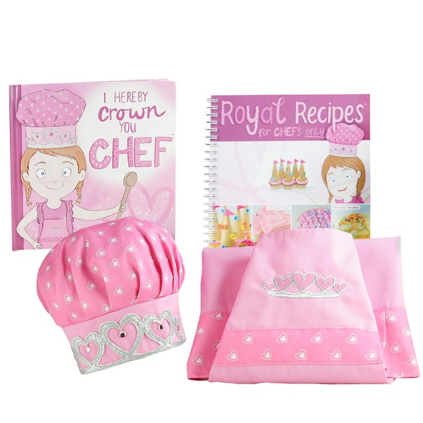 Tickle & Main I Hereby Crown You - Chef Princess Chef Gift Set, Kids Chef Hat and Apron for Girls Age 3-7 Years Old