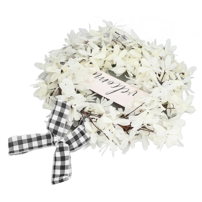 Imitation White Dogwood Wreath Simulation Vibrant Wreath Decoration for Home