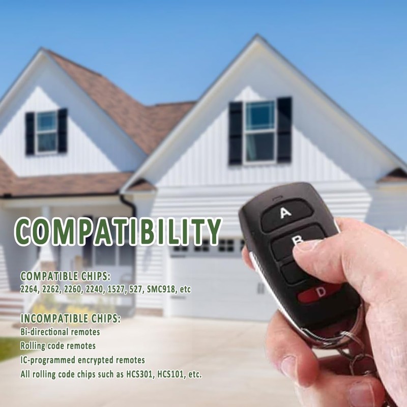 1Pcs Universal Remote Control Garage Door Opener, Garage Door Electric