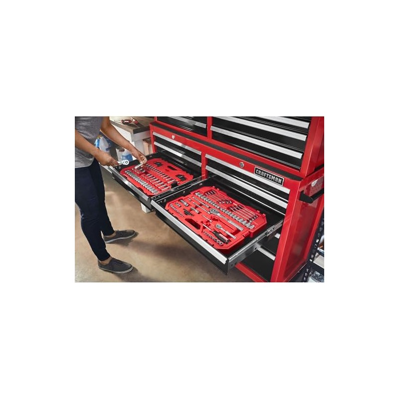 CRAFTSMAN Mechanic Tool Set 135 Pcs, 1/4, 1/2 and 3/8