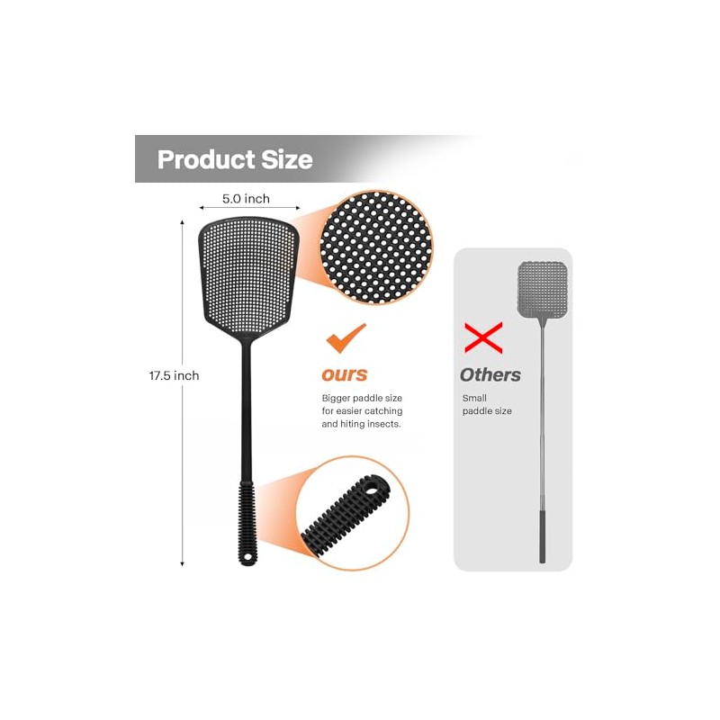 Fly Swatters-Begonia Flexible Heavy Duty Thick Fly Swatters with Bigger