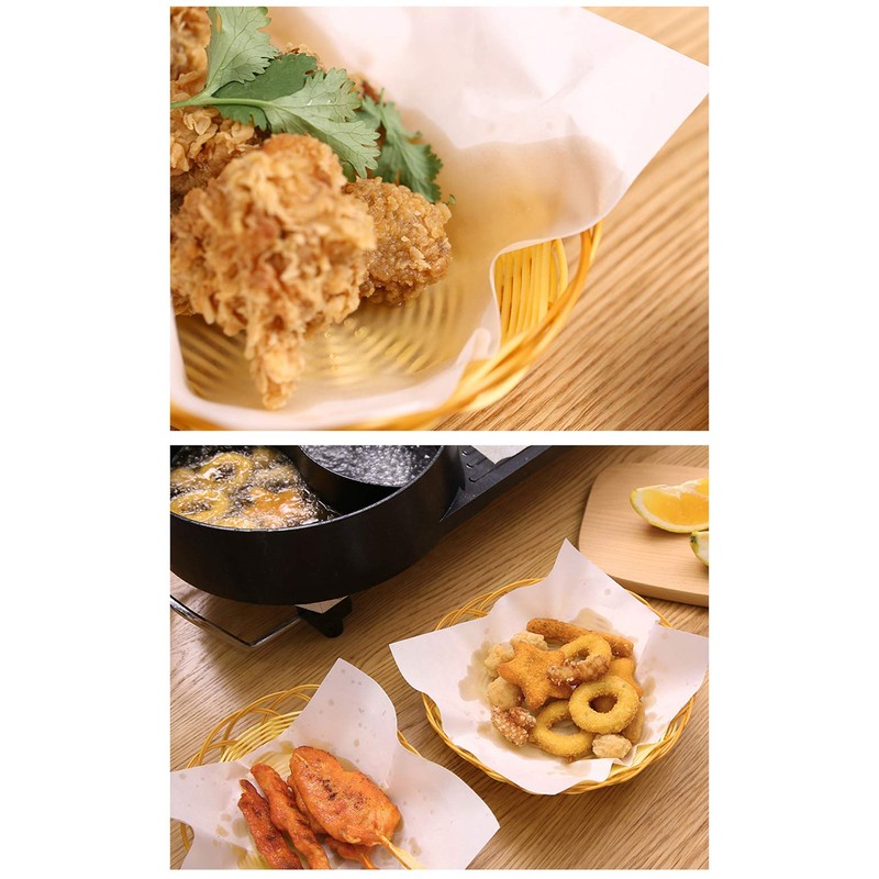 Oil-Absorbing Paper For Fried Food and Tempura,Extra Thick,50 Sheet Pack,19.7cm