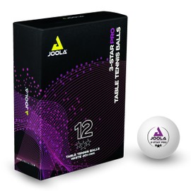JOOLA Table Tennis Balls 3-Star PRO 40+mm Diameter, 3-Star Premium Table Tennis Balls Indoor and Outdoor Compatible, White, Pack of 12