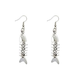 ROSTIVO Fish Bone Grunge Earrings for Women Weird Y2K Punk Dangle Earrings Skeleton Goth earrings