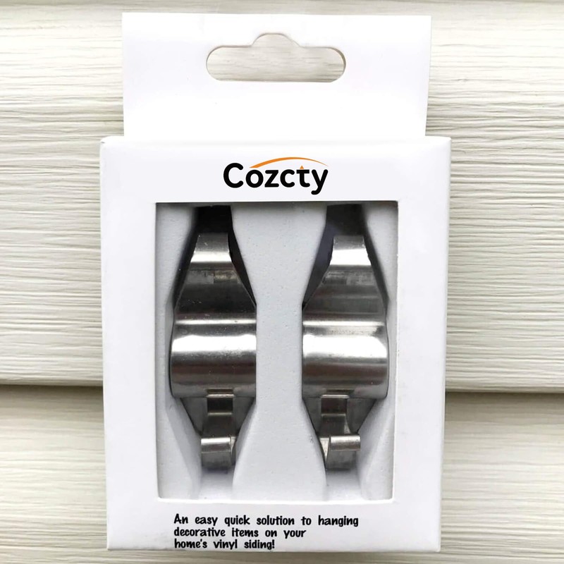 Cozcty Vinyl Siding Hooks, (8 Pack) No Drilling Siding Clips